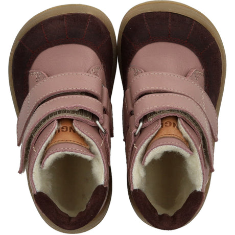 Angulus Aubergine/Faded Rose/Tan Börjar Tex-Støvle Med Kontraststikninger