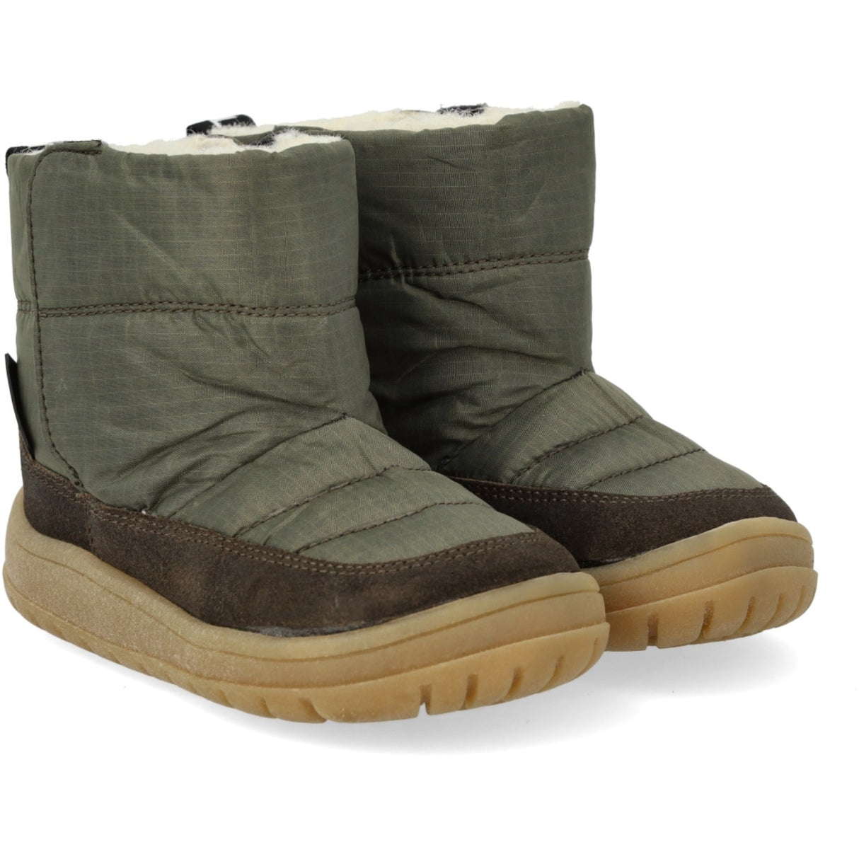 Angulus Olive/Forrest Recycled Ripstop Börjar Tex-Støvle Med Blødt Merino Uldfoer