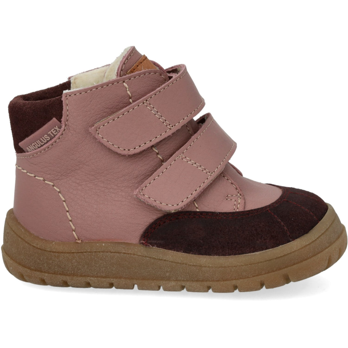 Angulus Aubergine/Faded Rose/Tan Börjar Tex-Støvle Med Kontraststikninger