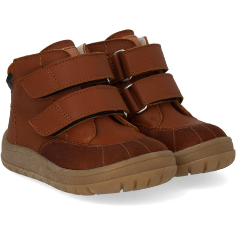 Angulus Cognac/Cognac/Tan Börjar Tex-Støvle Med Kontraststikninger