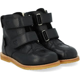 Angulus Black/Black/Black Tex-Støvle Med Funklende Glitterhjerter