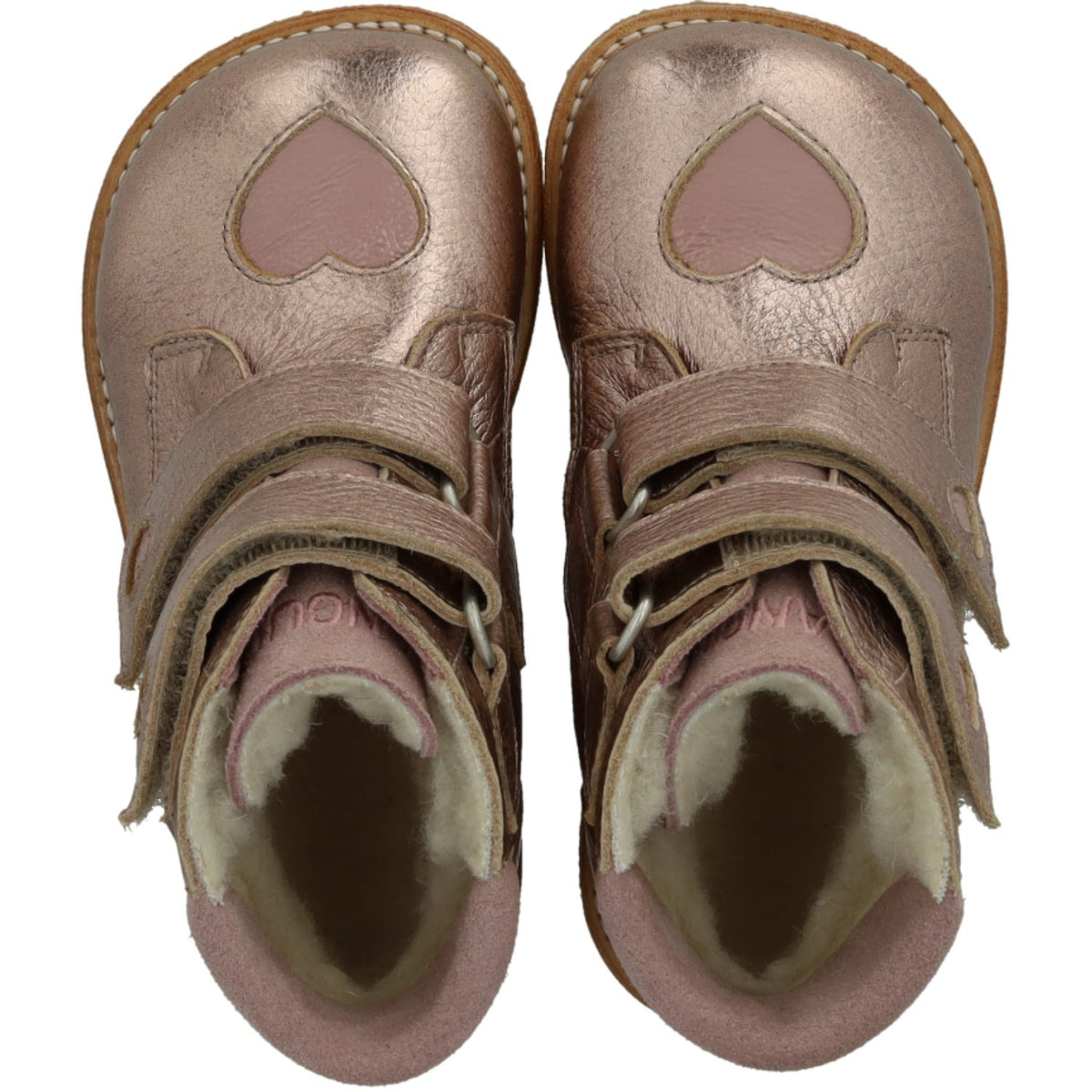 Angulus Rose Copper/Rosebud/Faded Rose Tex-Støvle Med Funklende Glitterhjerter