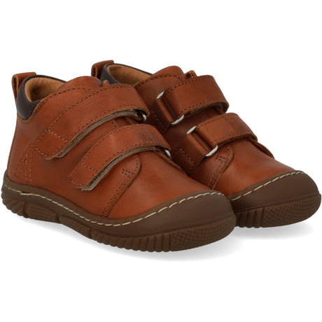 Angulus Cognac/Dark Brown Kardborreband Stövlar Med Forstærket Tå