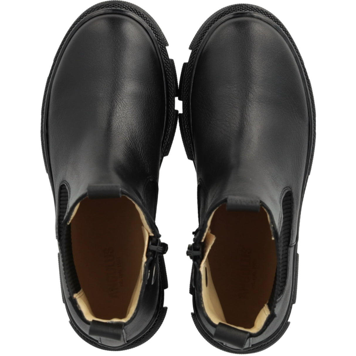 Angulus Black/Black Støvle Med Elastik Og Dragkedja