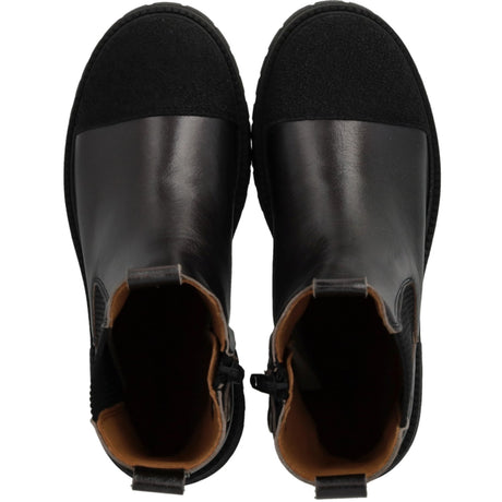Angulus Black/Black Shine/Black Elastic Chelsea Stövlar Med Tådetalje