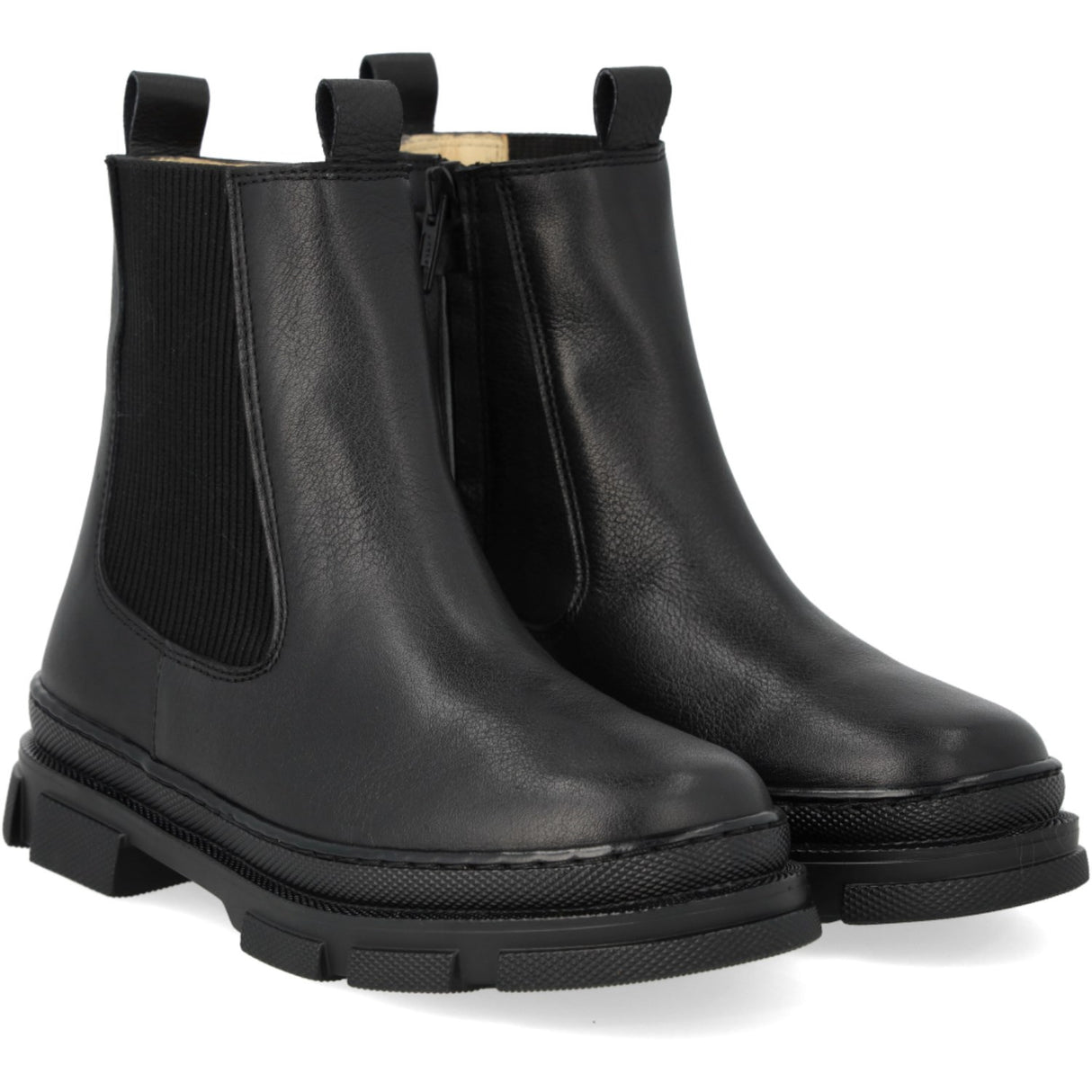 Angulus Black/Black Støvle Med Elastik Og Dragkedja
