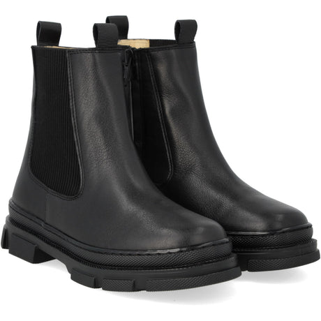Angulus Black/Black Støvle Med Elastik Og Dragkedja