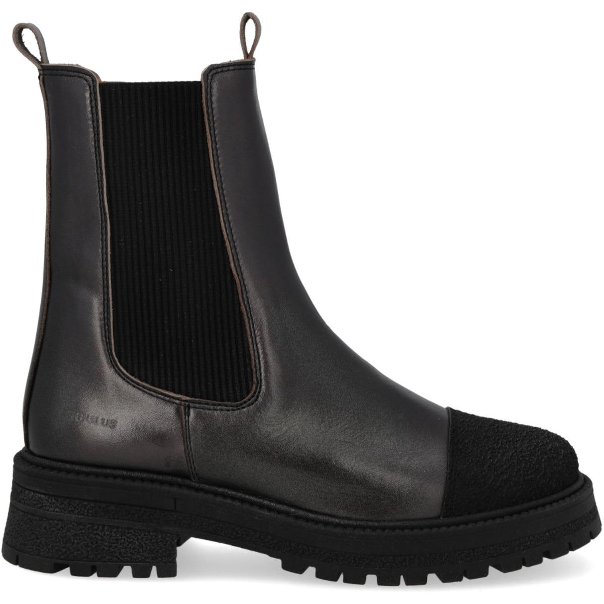 Angulus Black/Black Shine/Black Elastic Chelsea Stövlar Med Tådetalje