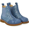 Angulus Blue Daisy/Blue Ice/Blue Elastic Chelsea Stövlar Med Glitter Og Brogues Detaljer