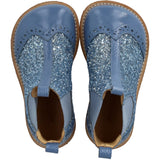 Angulus Blue Daisy/Blue Ice/Blue Elastic Chelsea Stövlar Med Glitter Og Brogues Detaljer