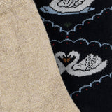Konges Sløjd Navy/Off White 2 Pack Jacquard Swan Strumpor
