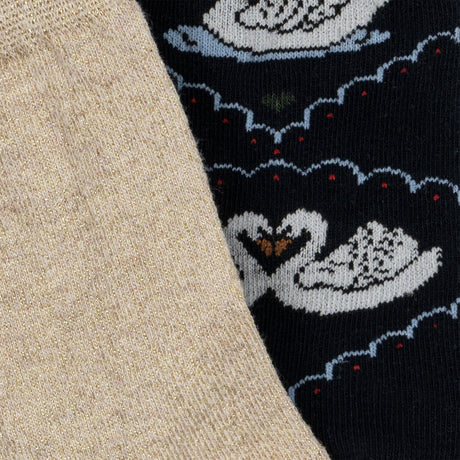 Konges Sløjd Navy/Off White 2 Pack Jacquard Swan Strumpor