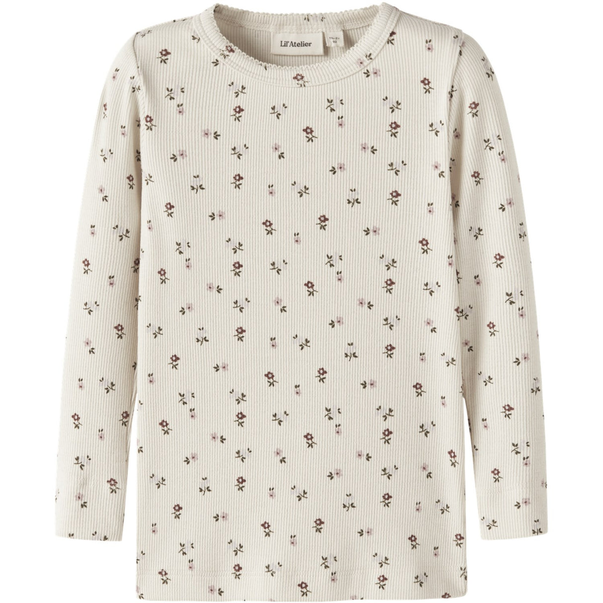 Lil'Atelier Turtledove Floral Nmfgago Ls Slim Topp Lil Noos