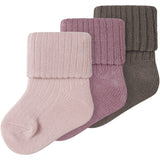 Name It Lilas Lotus + Brown Lentil Nbfnobba 3-Pack Strumpor