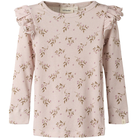 Lil'Atelier Hushed Violet Flowers Nmfgavo Eko Ls Slim Topp Lil Noos