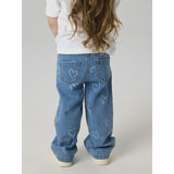 Name It Medium Blue Denim Heart Nmfrose Wide Aop Jeans 4044-On Noos