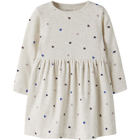 Name It Peyote Melange Hearts Nmfnutti Ls Klänning Noos