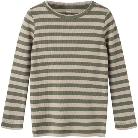 Name It Dusty Olive Pure Cashmere Nmnbanio Ls Xsl Topp Noos