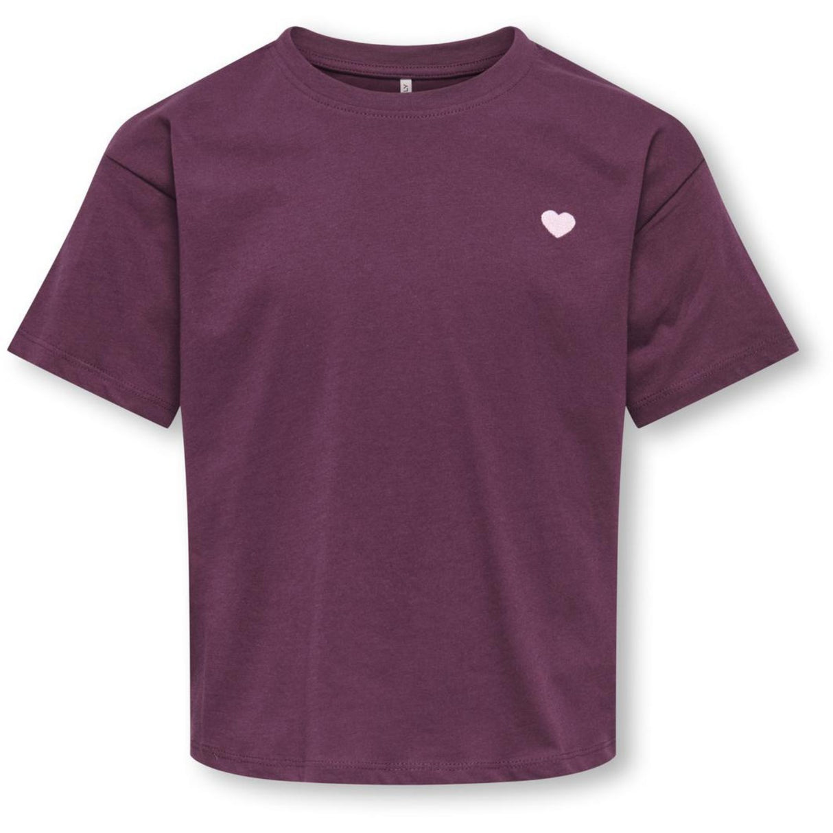 kids ONLY Mauve Wine Heart Emb/Sea Pink Kogmaiken Life Cropheart Ss Topp Jrs Noos