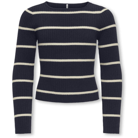 kids ONLY Night Sky Whitecap Gray Kogibi Ls Rib Boatneck Cp Knt Noos