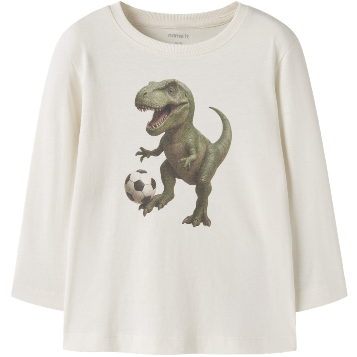 Name It Antique White Dino Football Nmmvoto Ls Nreg Topp
