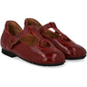 Angulus Cranberry T-Bar Ballerinaskor Med Cut-Out Hjerte