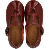 Angulus Cranberry T-Bar Ballerinaskor Med Cut-Out Hjerte