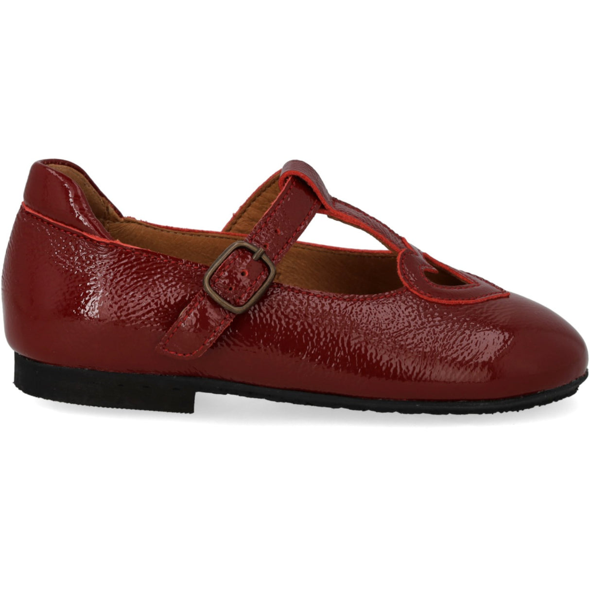 Angulus Cranberry T-Bar Ballerinaskor Med Cut-Out Hjerte