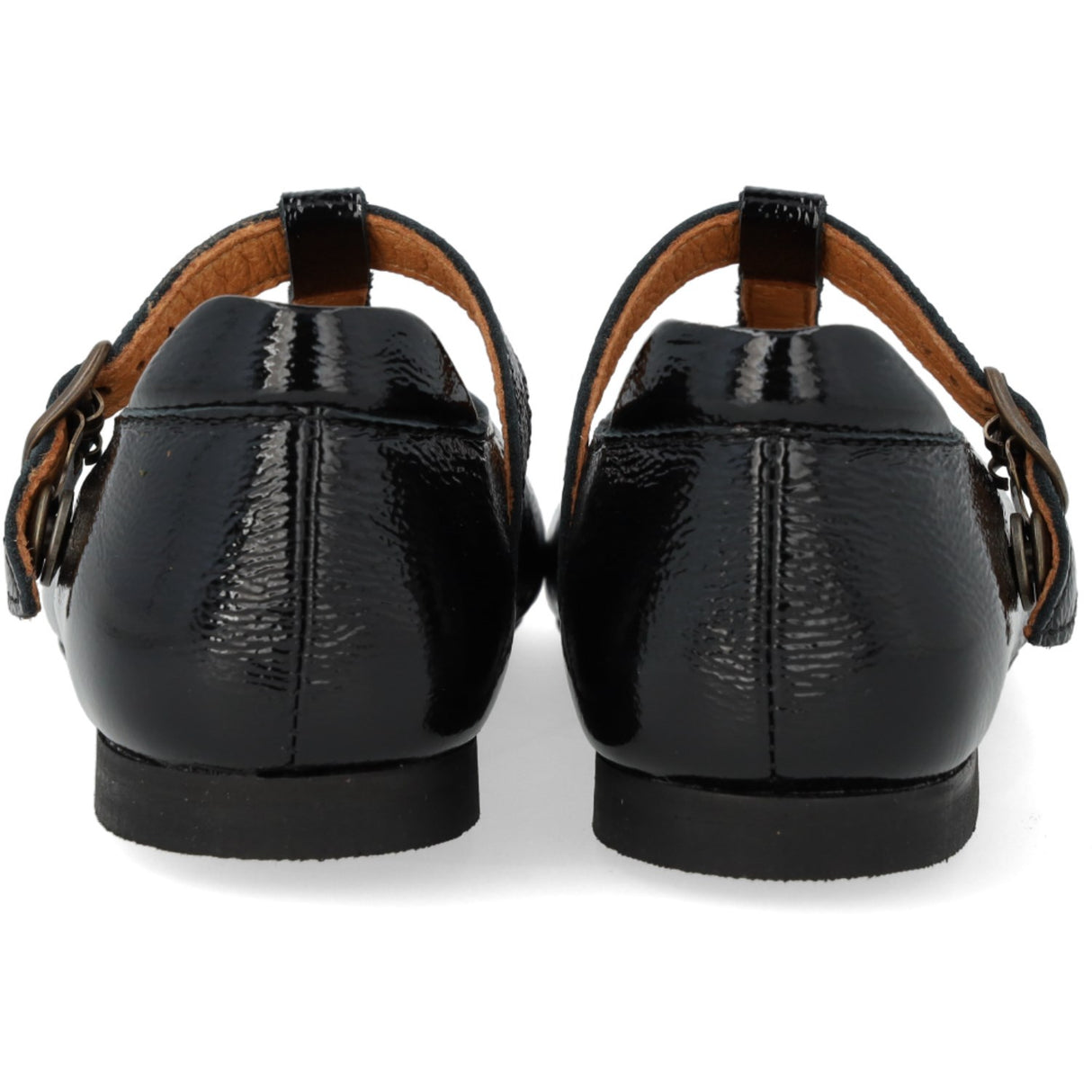 Angulus Black T-Bar Ballerinaskor Med Cut-Out Hjerte