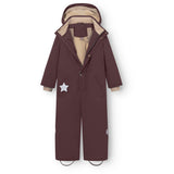Mini A Ture Fudge Aubergine Matwanni Fleece Lined Snowsuit. Grs