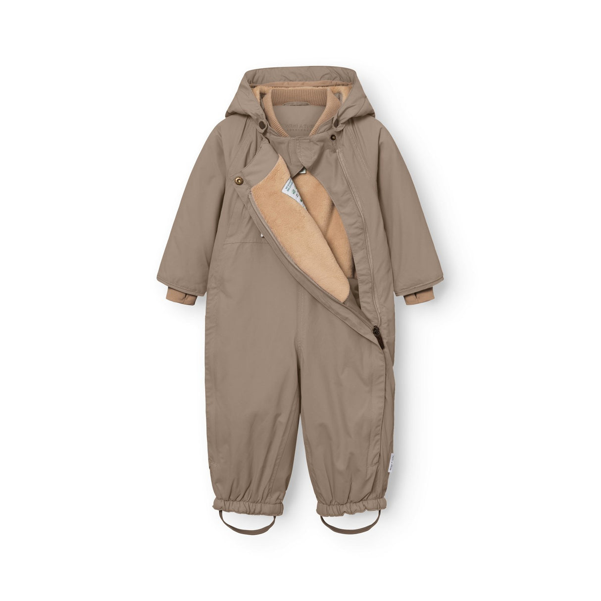 Mini A Ture Grey Brown Matwisti Fleece Lined Snowsuit. Grs