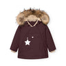Mini A Ture Fudge Aubergine Matwang Fleece Lined Winter Jacka Fur. Grs