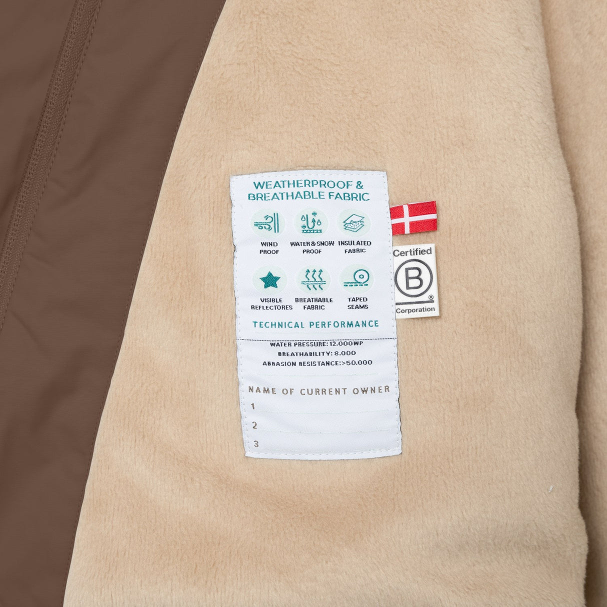 Mini A Ture Chestnut Brown Matwang Fleece Lined Winter Jacket. Grs