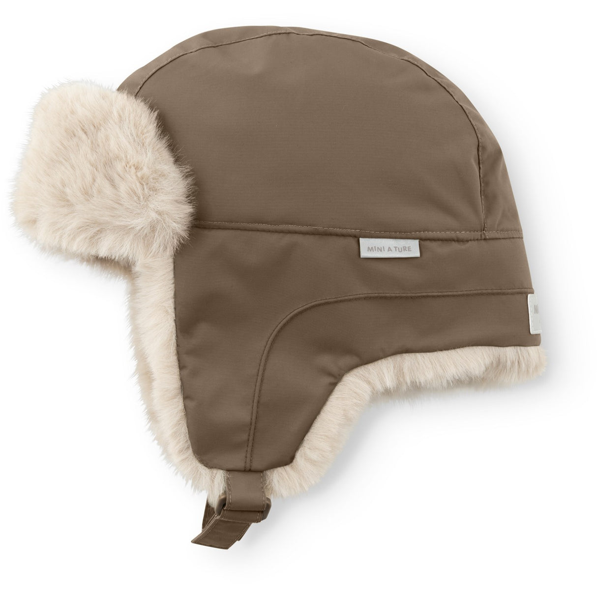 Mini A Ture Grey Brown Matcrister Nallebjörn Lined Winter Huva