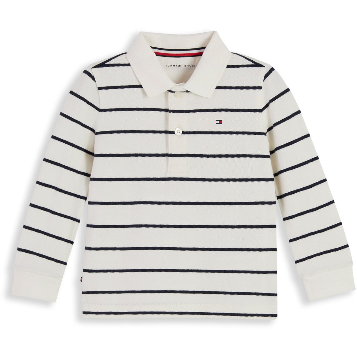 Tommy Hilfiger Off White Stripe-White Essential Regular Pikétröja Ls