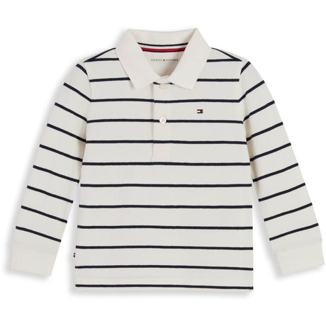 Tommy Hilfiger Off White Stripe-White Essential Regular Pikétröja Ls