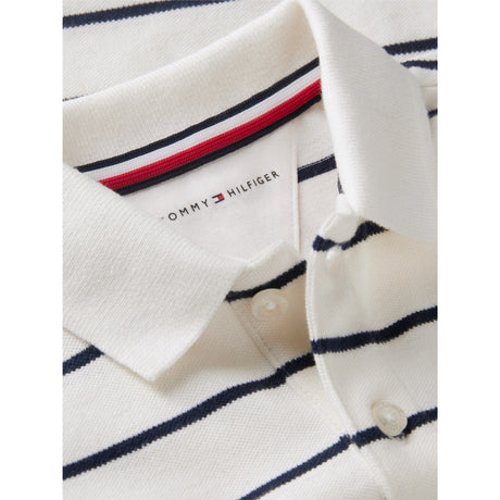 Tommy Hilfiger Off White Stripe-White Essential Regular Pikétröja Ls