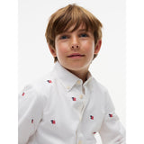 Tommy Hilfiger White-White Oxford Graphic Skjorta