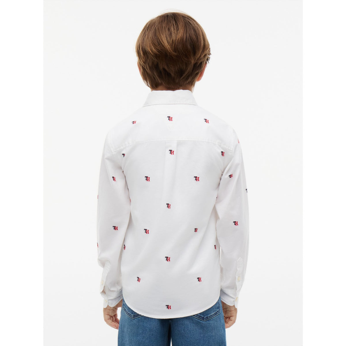 Tommy Hilfiger White-White Oxford Graphic Skjorta