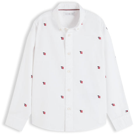 Tommy Hilfiger White-White Oxford Graphic Skjorta