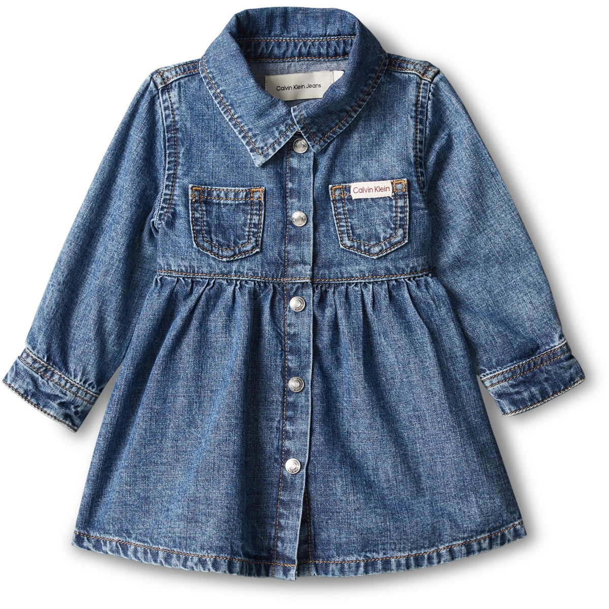 Calvin Klein Beckford-Blue Baby Ls Denim Klänning