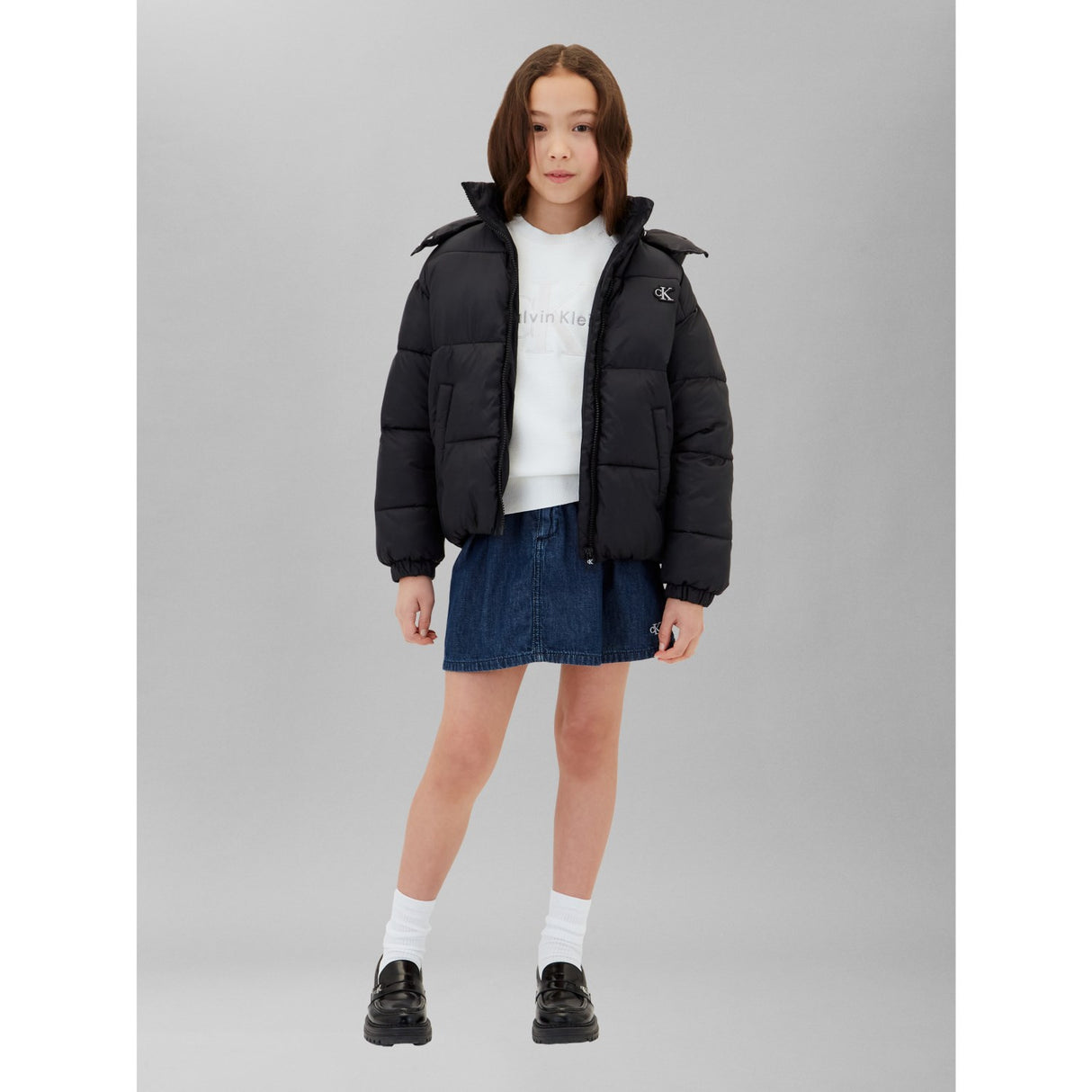 Calvin Klein Pvh Black-Black Minime Ck Kort Hd Puffer Jacka