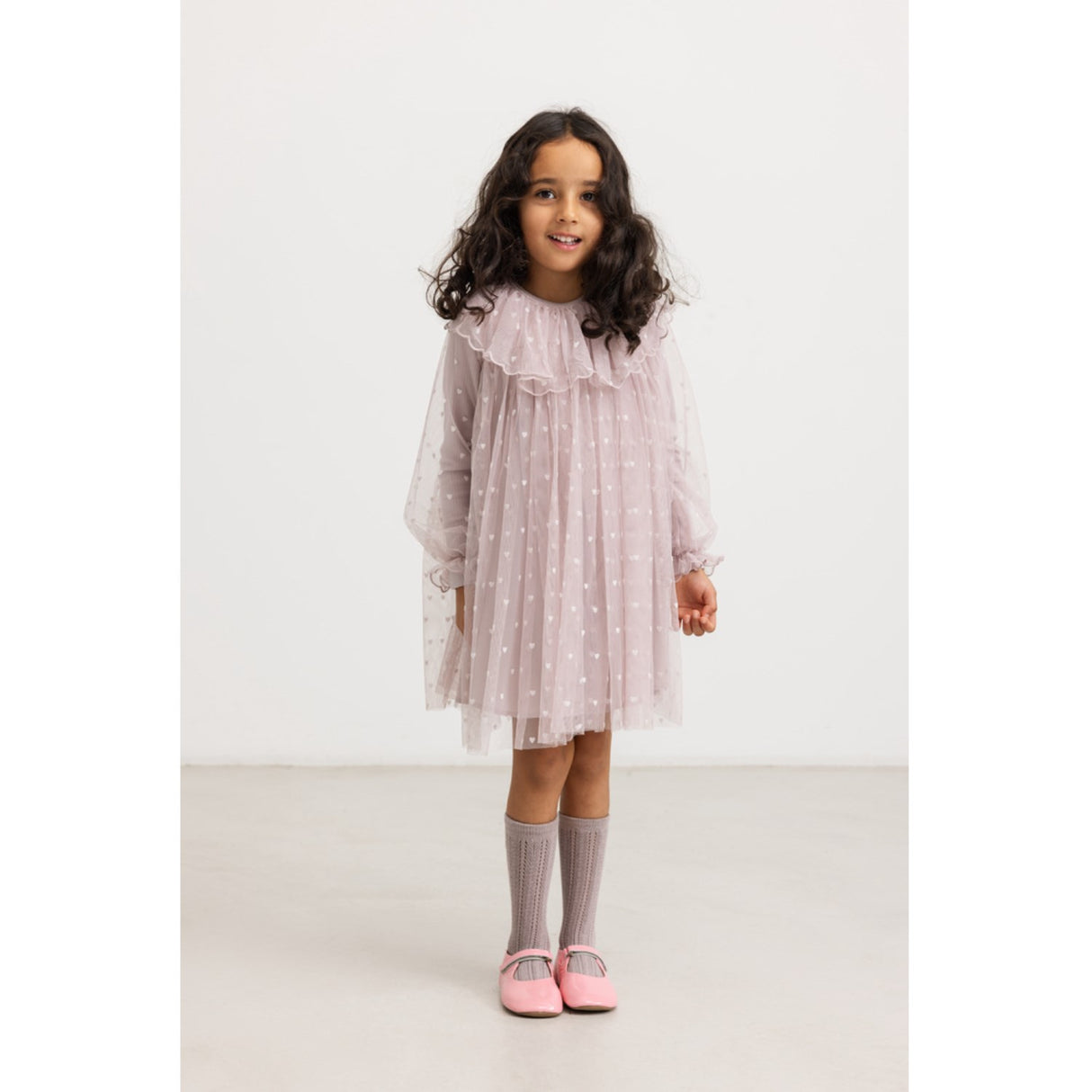 MarMar Ballerina Cloud Gray Hearts Dera Klänning
