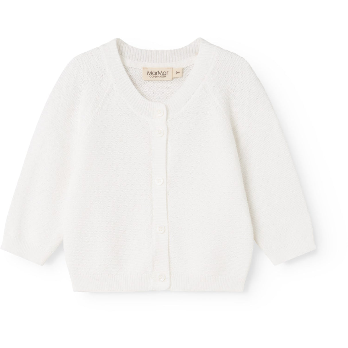 MarMar Modal Mix Links-Links Gentle White Taki Stickad Cardigan