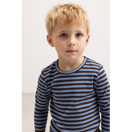 MarMar Modal Stripe Blue Heaven Stripe Plain Blus