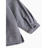 MarMar Cotton Seersucker Pigeon Blue Check Totoro Skjorta