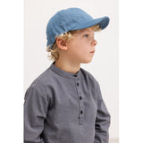 MarMar Cotton Seersucker Pigeon Blue Check Totoro Skjorta