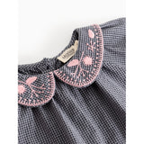 MarMar Cotton Seersucker Pigeon Blue Check Tully Blus
