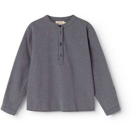 MarMar Cotton Seersucker Pigeon Blue Check Tokyo Skjorta