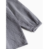 MarMar Cotton Seersucker Pigeon Blue Check Tully Blus